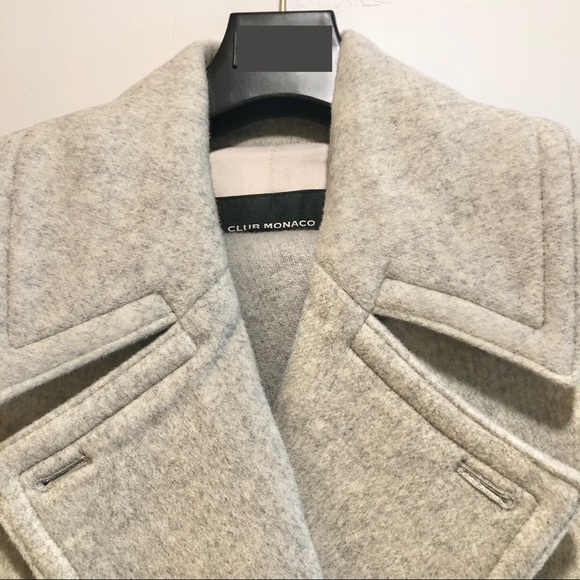 CLUB MONACO GREY WOOL DAYLINA KNEE LENGTH COAT - Picture 15 of 16